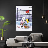 Affiche BT21 sur un Rooftop