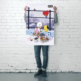 Affiche BT21 sur un Rooftop