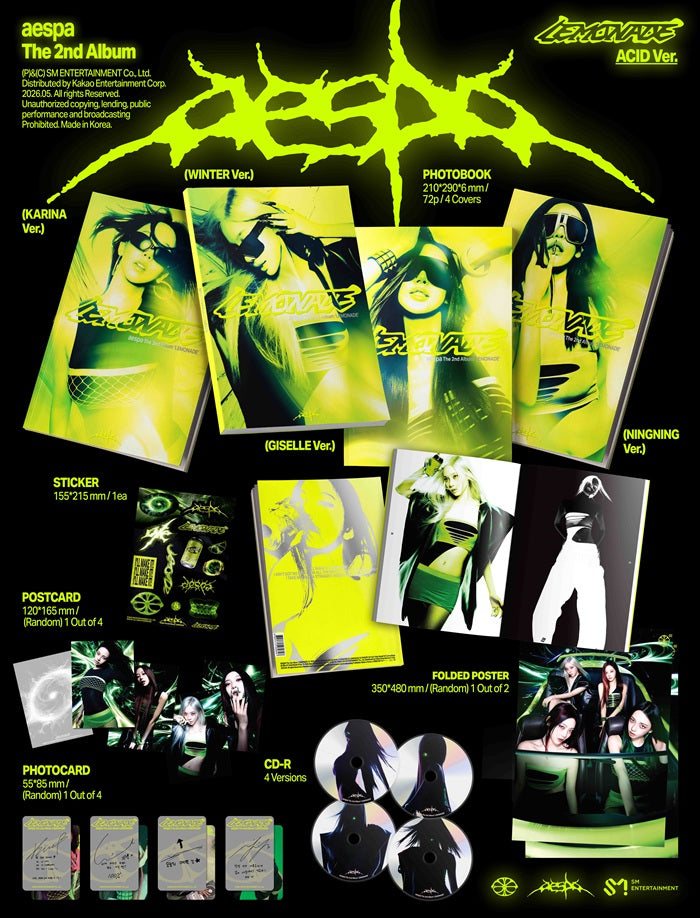 Aespa - 2nd Full Album [lemonade] (acid Ver.)(4 Types Random)