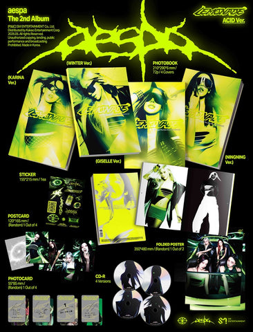 Aespa - 2nd Full Album [lemonade] (acid Ver.)(4 Types Random)