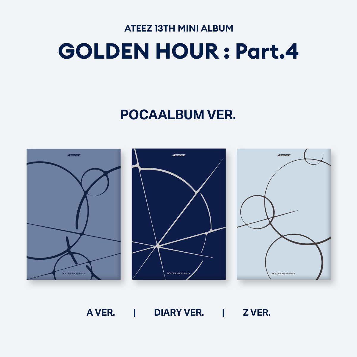 Ateez - 13th Mini Album [golden HOUR : Part.4] (pocaalbum Ver.) (3 Types Random)