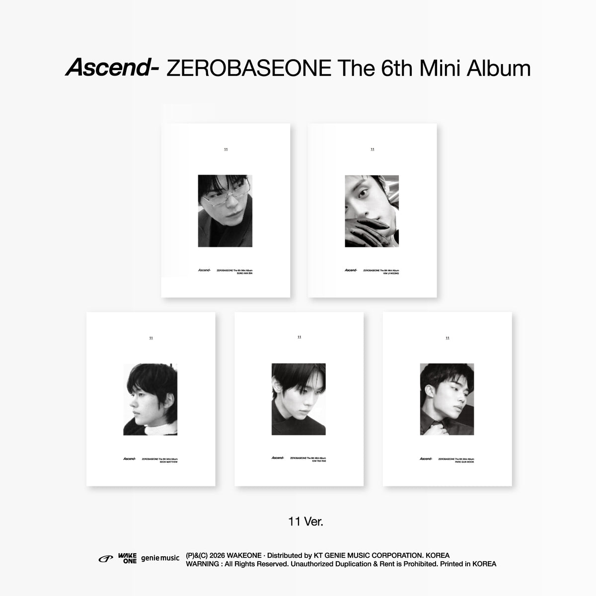 Zerobaseone - 6th Mini Album [ascend-] (11 Ver.) (5 Types Random)